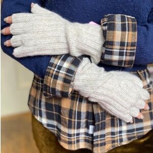 WHITE & WARREN  CASHMERE MARLED FINGERLESS GLOVES